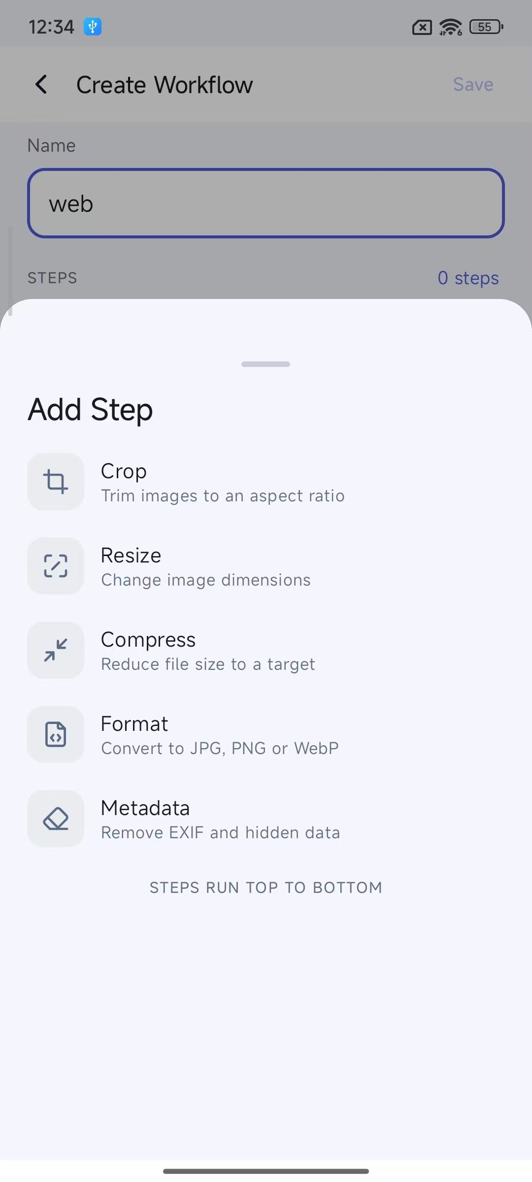 Add a step sheet